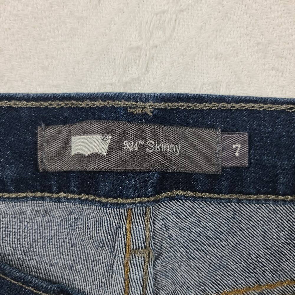 Levi's 524 women's blue denim washed skinny jeans Size 7 casual - Picture 6 of 10